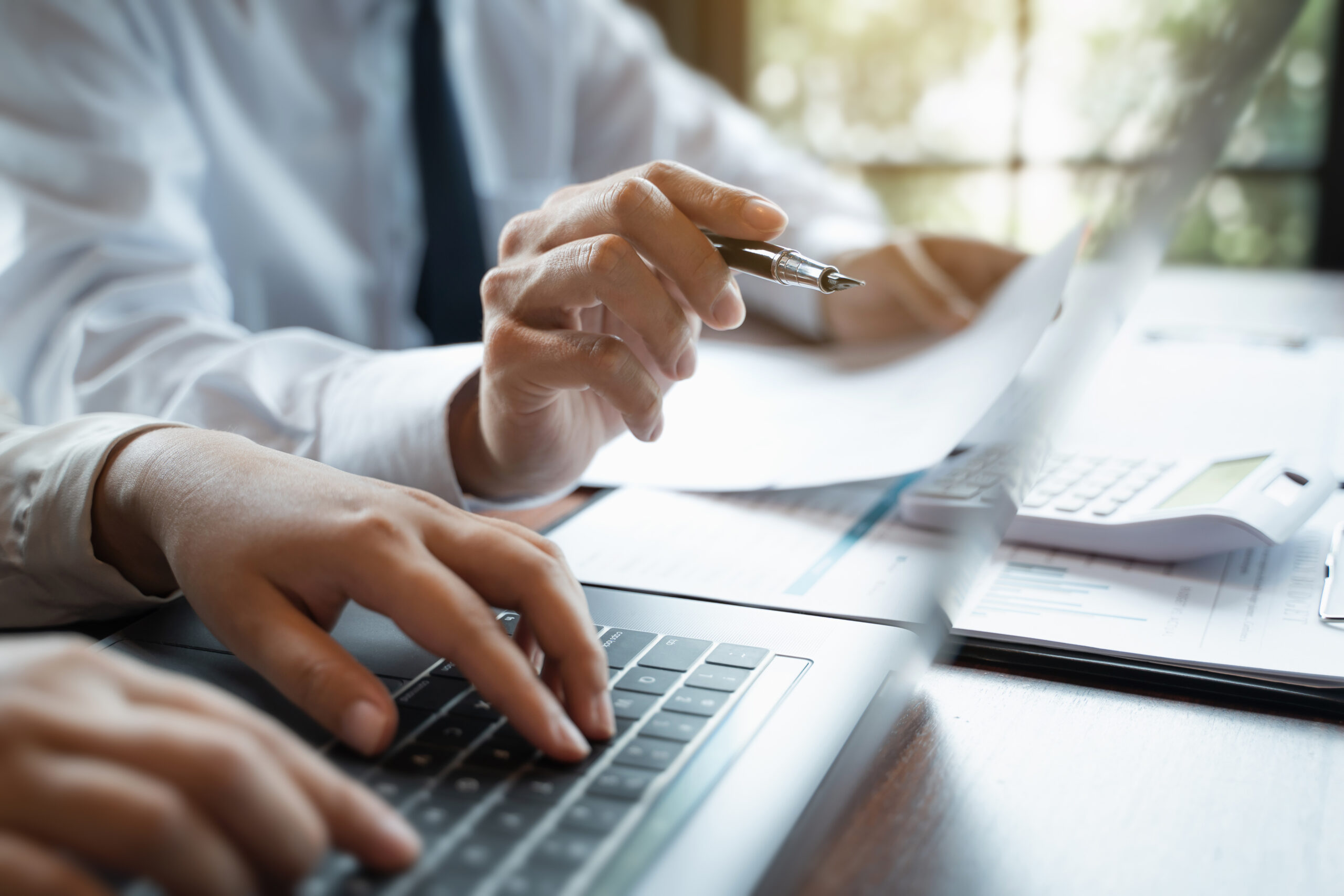 business people working in modern office calculating financial in company, problem and solution concept.